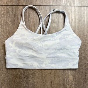 Lululemon Light Gray Camo Energy Sports Bra - Women Intimates & Sleepwear